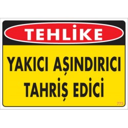 Yakıcı Aşındırıcı Tahriş Edici