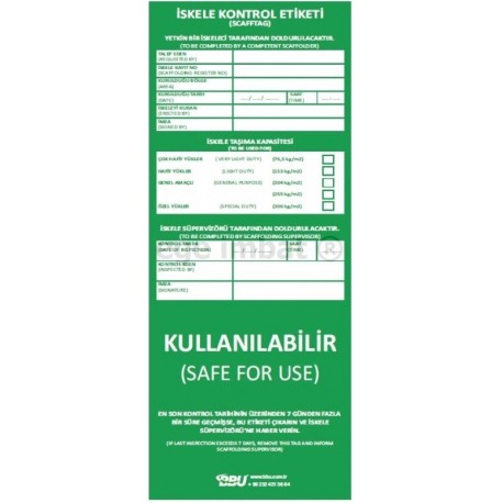 Scaffolding Tag Safe For Use